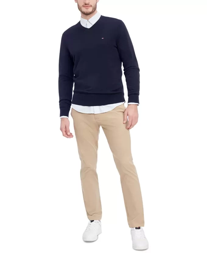 Suéter Tommy Hilfiger Masculino V-Neck Azul Marinho - Image 2