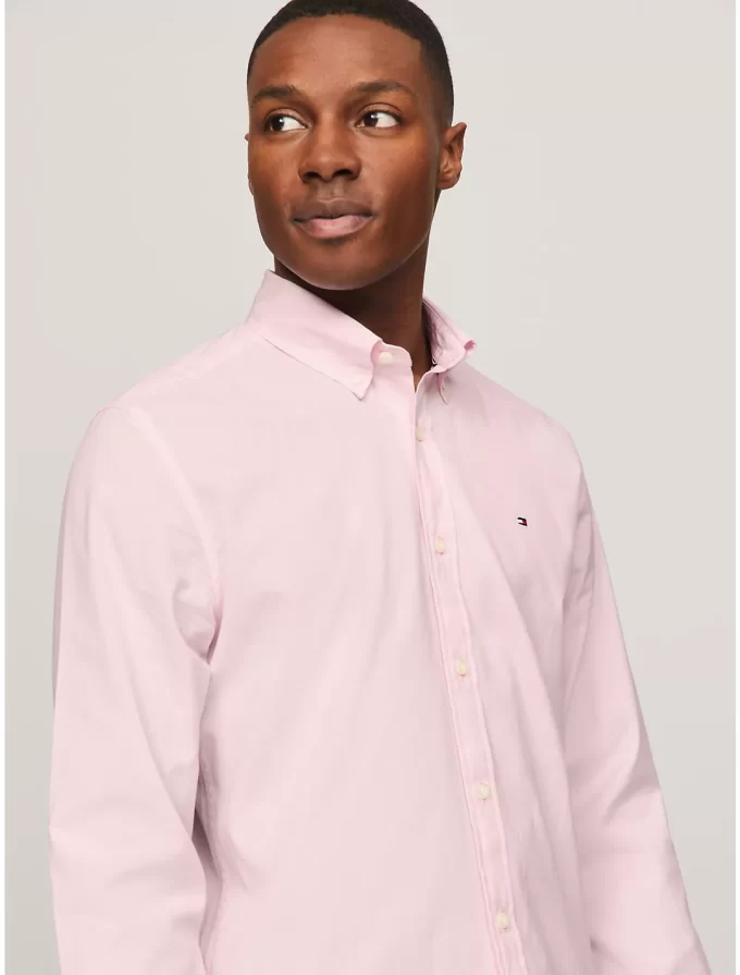 Camisa Regular Fit Masculina Tommy Hilfiger  - Rosa - Image 3