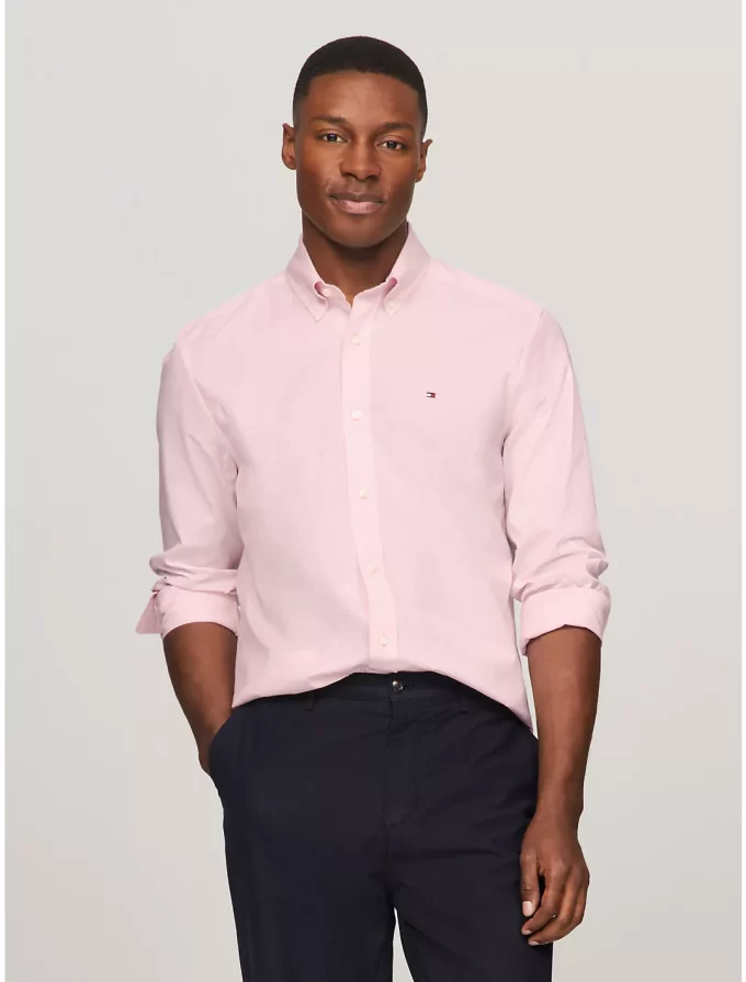 Camisa Regular Fit Masculina Tommy Hilfiger  - Rosa