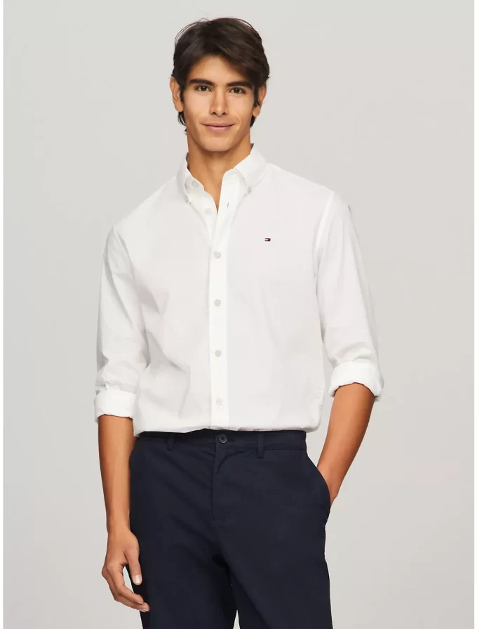 Camisa Regular Fit Masculina Tommy Hilfiger  - Branca