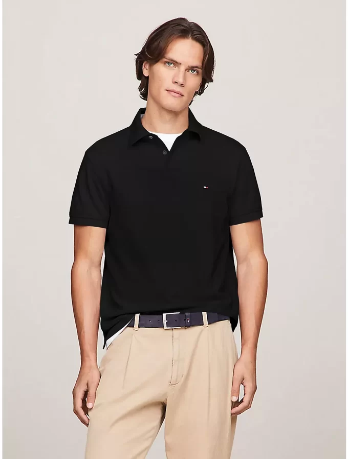 Camisa Polo Regular Fit  Masculina Tommy Hilfiger  - Preta