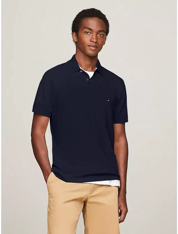 Camisa Polo Regular Fit  Masculina Tommy Hilfiger  - Azul Marinho