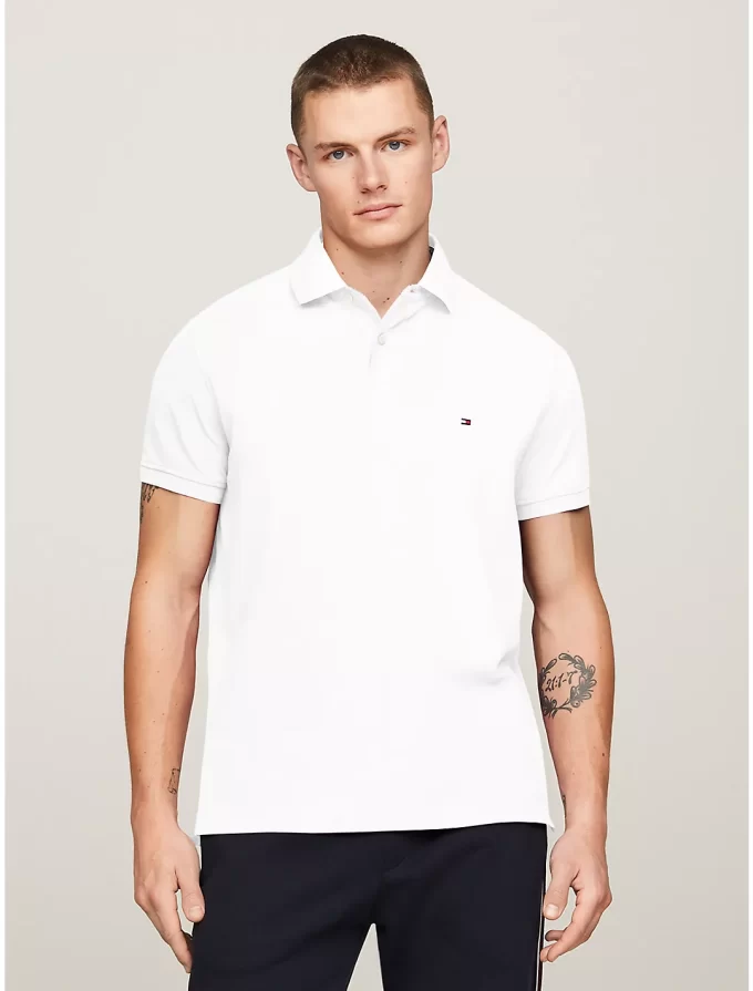 Camisa Polo Regular Fit  Masculina Tommy Hilfiger  - Branca