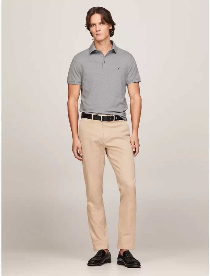 Camisa Polo Slim Fit Masculina Tommy Hilfiger  - Cinza - Image 3